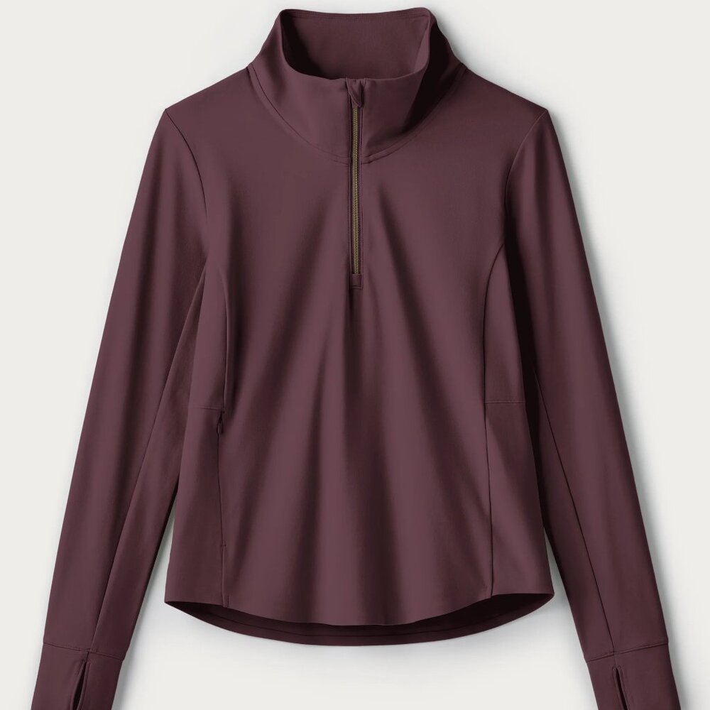 Rhone Course to Court 1/4 Zip UPF 50+ sun protection, Size XL, Color Deep Mauve